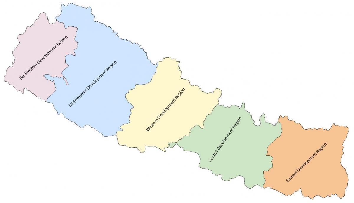 kartta nepalin kanssa viisi kehityksen alueella