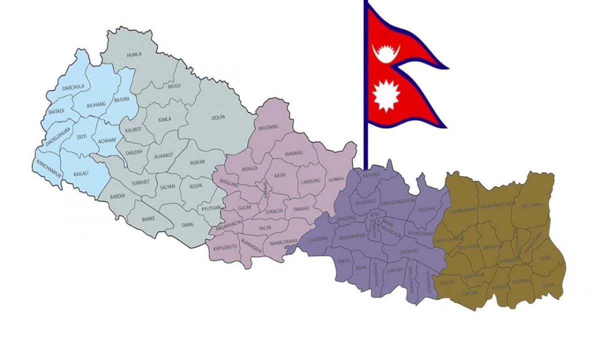 Kartta nepalin lippu