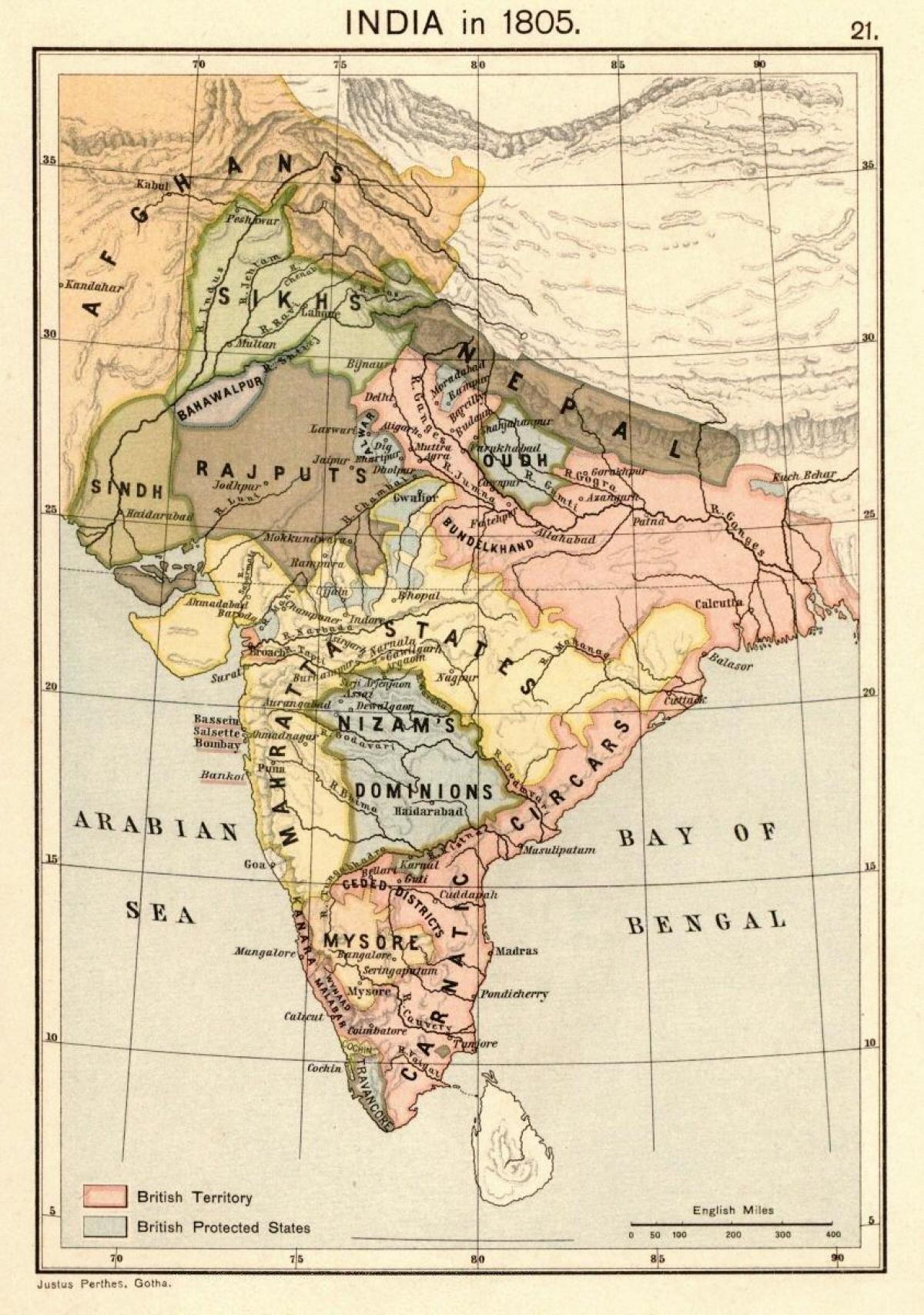 Historia kartta nepal - Kartta nepalin ennen 1816 (Etelä-Aasia - Aasia)