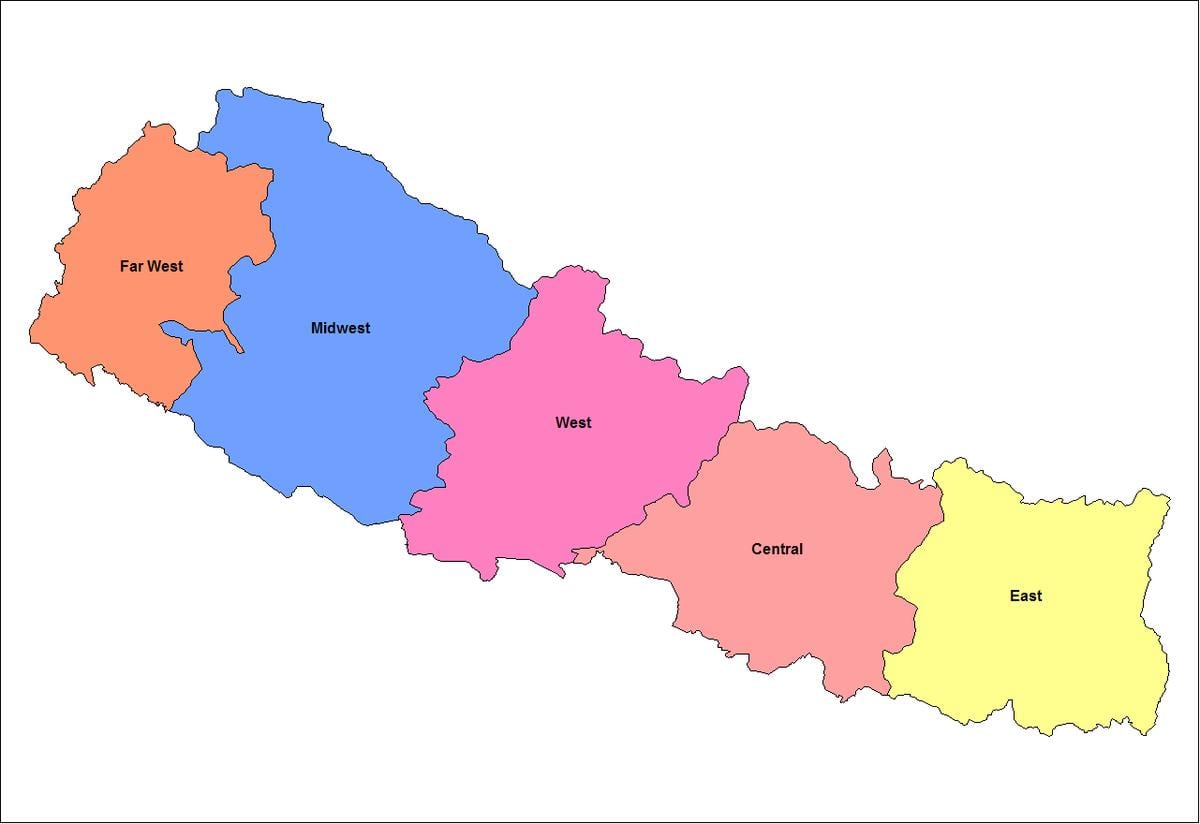 kartta itä-kehitys alueella nepalissa