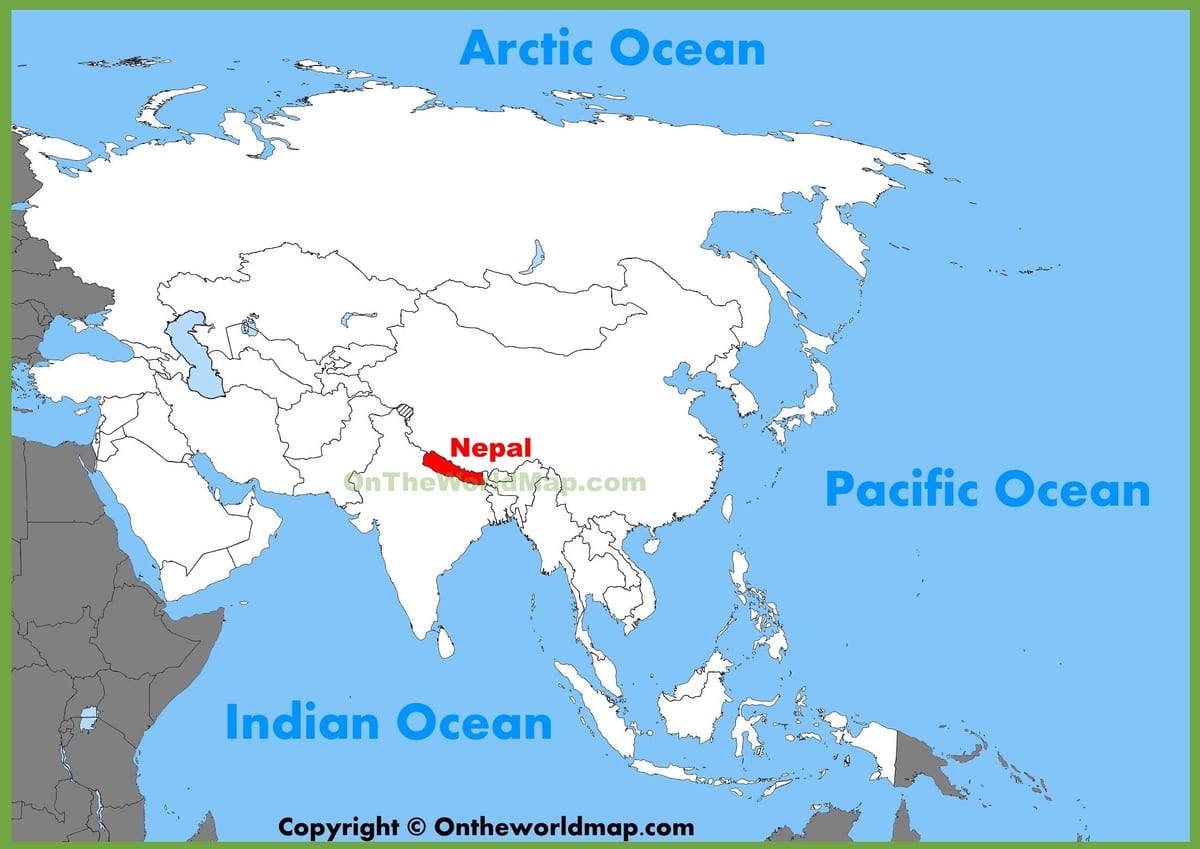 nepal aasiassa kartta