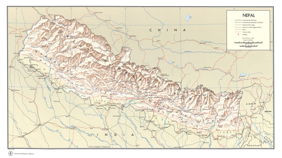 lentoasemien nepalissa kartta