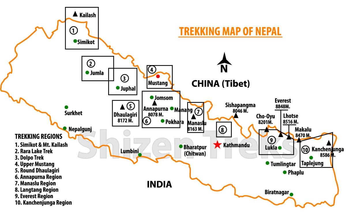 nepal trek kartta
