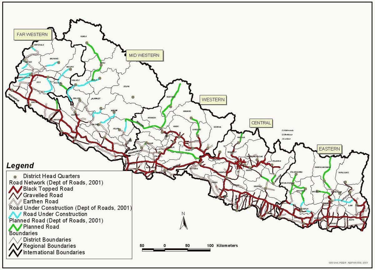 nepal kartta highway