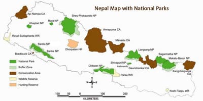 Kartta nepal national parks