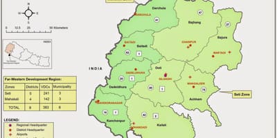 Kartta länsi-nepalissa