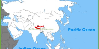 Nepal aasiassa kartta