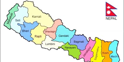 Poliittinen kartta nepalissa kaikki piirit