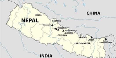 Kartta nepalin himalajalla