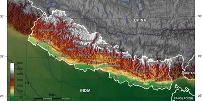 Nepalin korkeus kartta