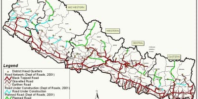 Nepal kartta highway